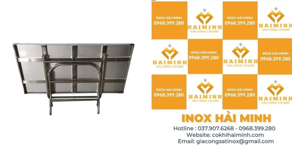 bàn ăn inox chữ nhật