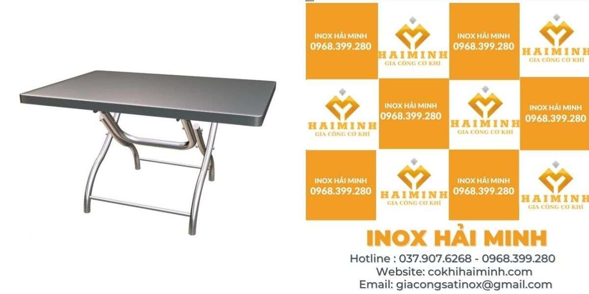 bàn inox chữ nhật