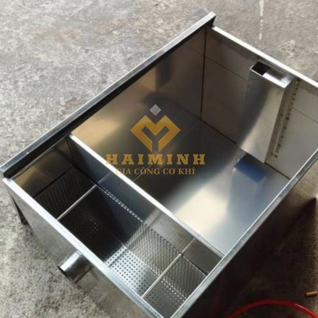 Bẫy mỡ inox 90l sử dụng công nghệ chấn dập CNC Bẫy mỡ inox 90l sử dụng công nghệ chấn dập CNC