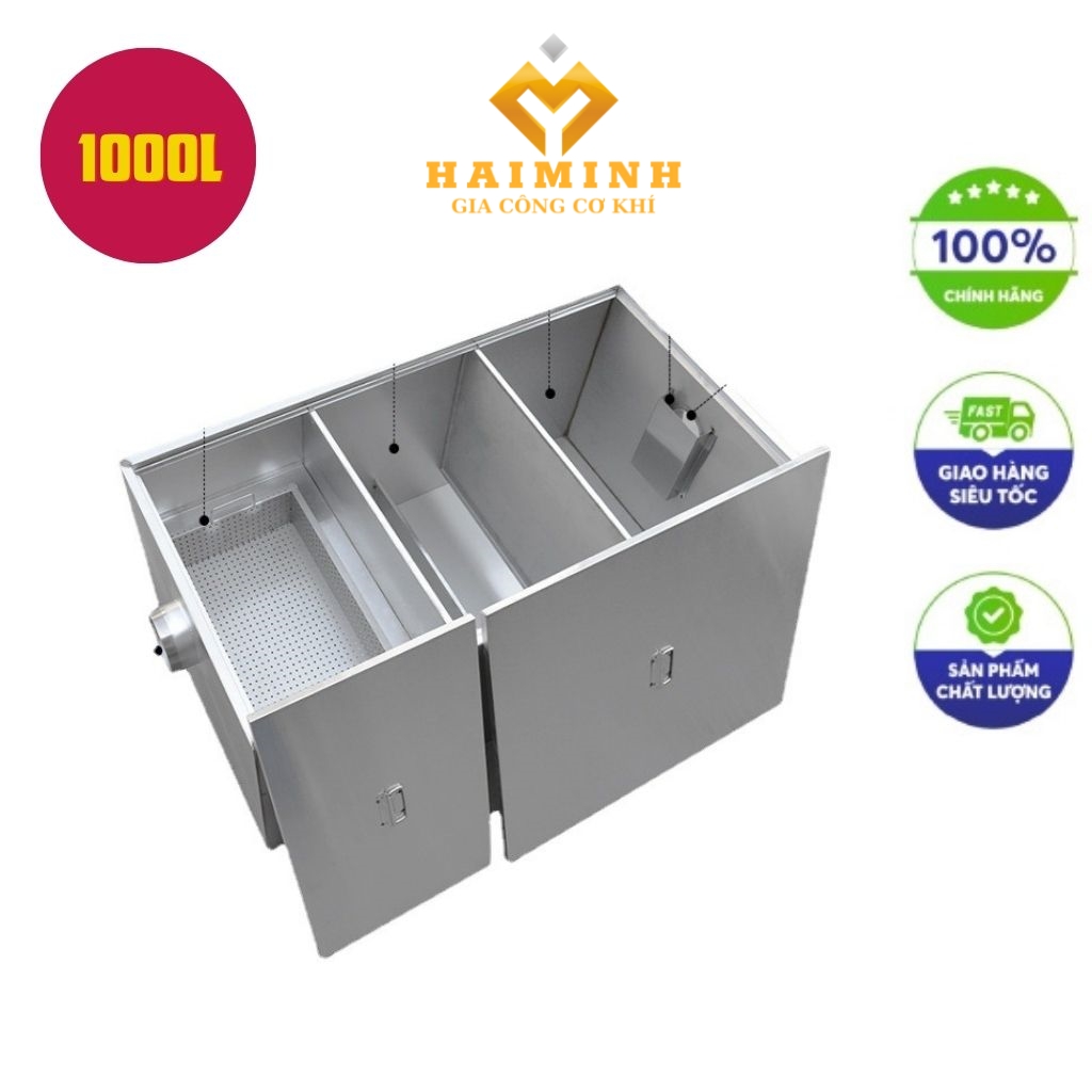 bể tách mỡ inox 1000l