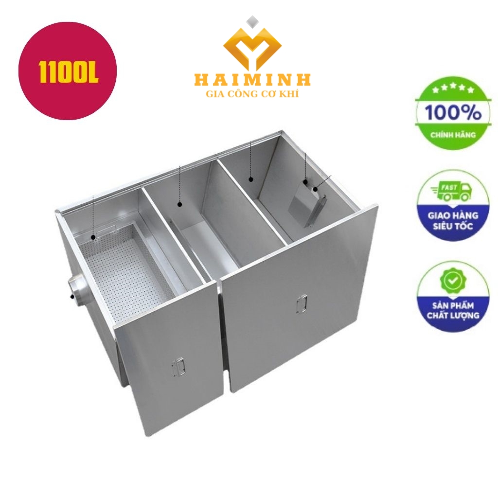 bể tách mỡ inox 1100l