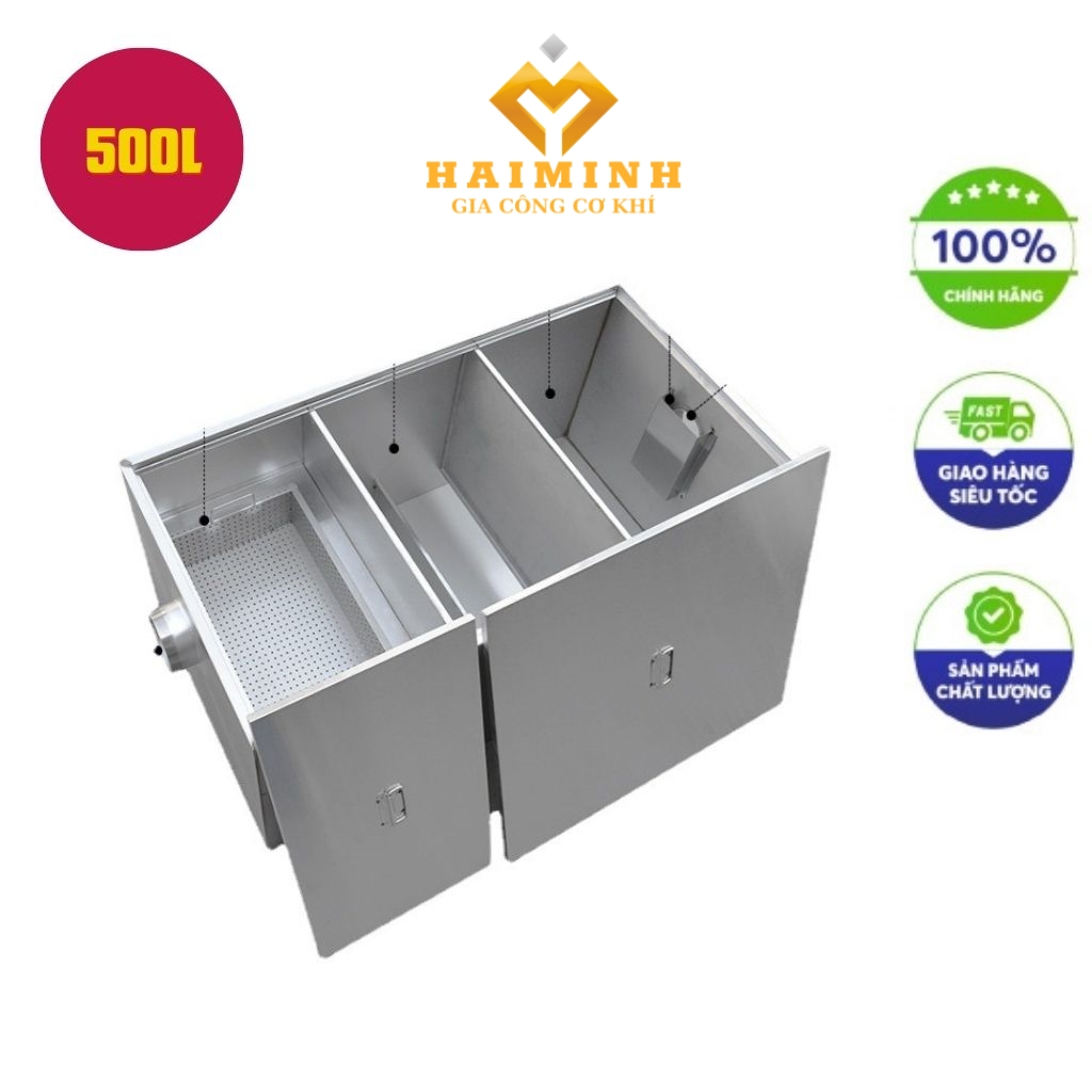 bể tách mỡ inox 500l