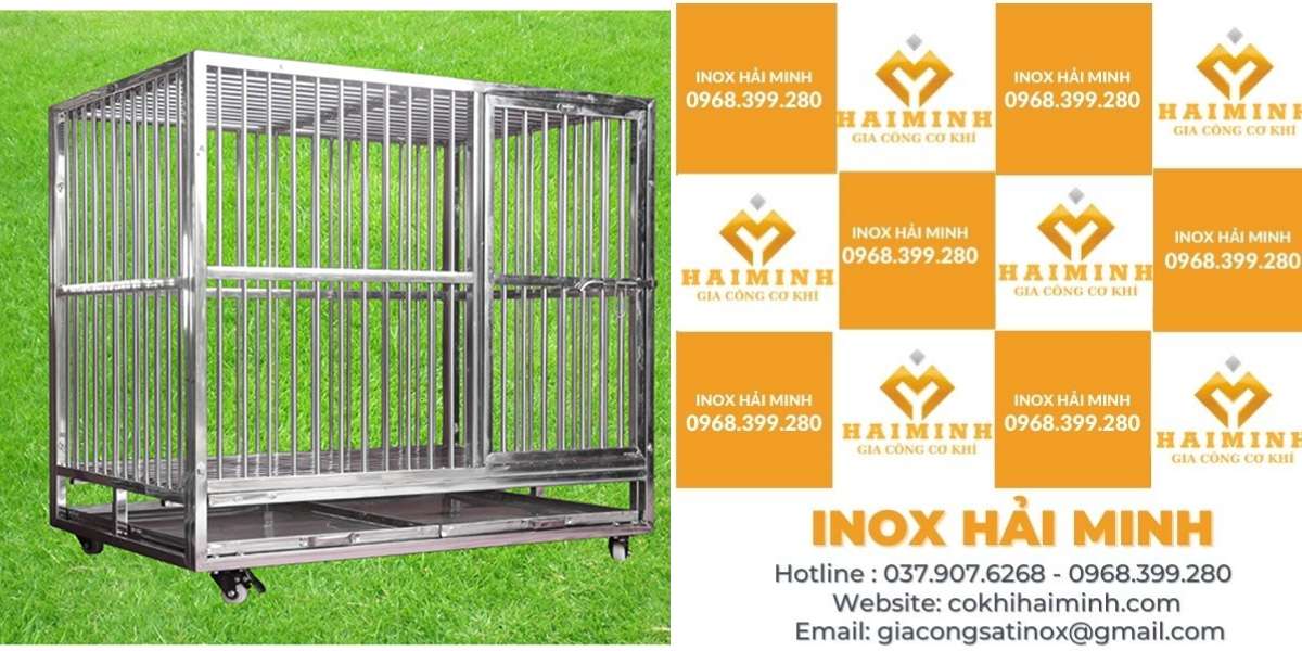 chuồng chó inox 2 tầng