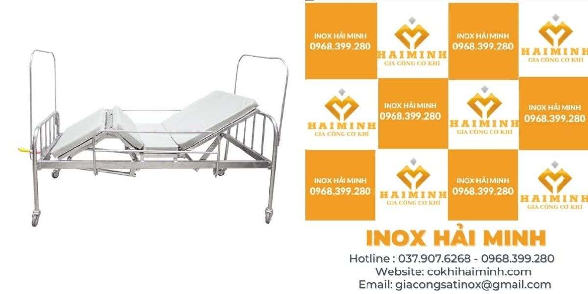 giường 2 tay quay inox