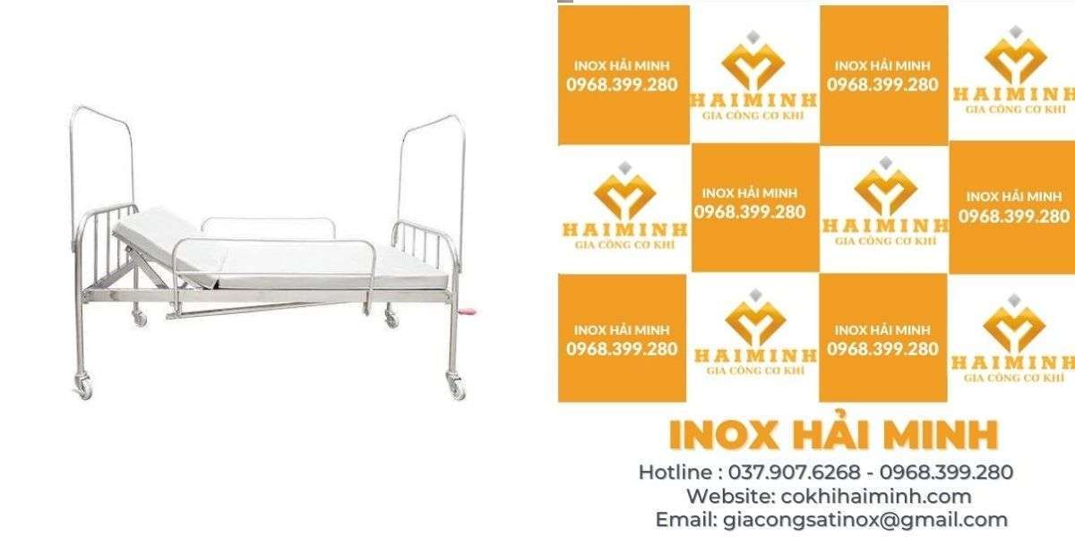 giường bệnh nhân inox có bô vệ sinh