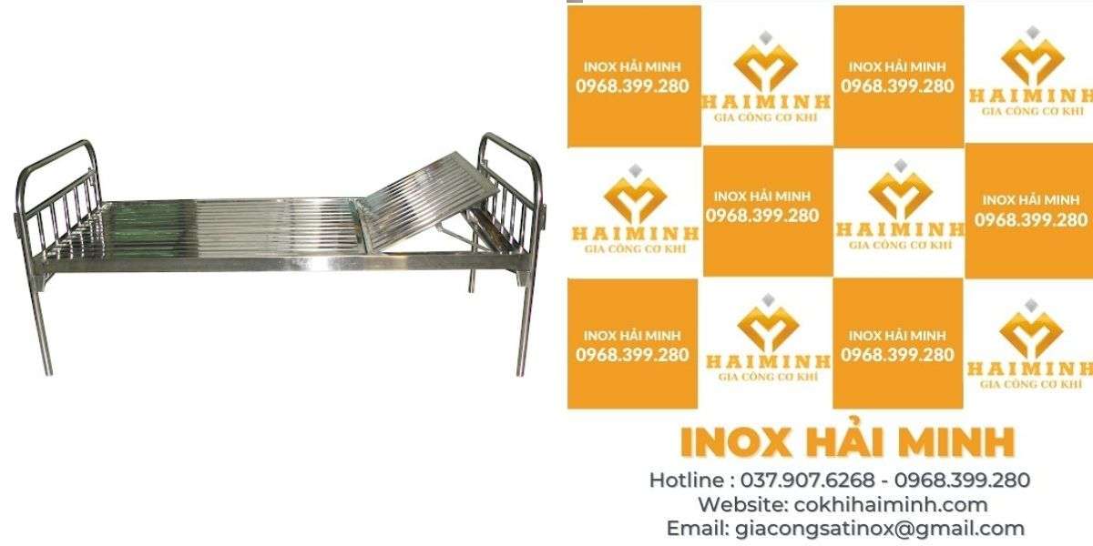 giường y tế inox nâng đầu