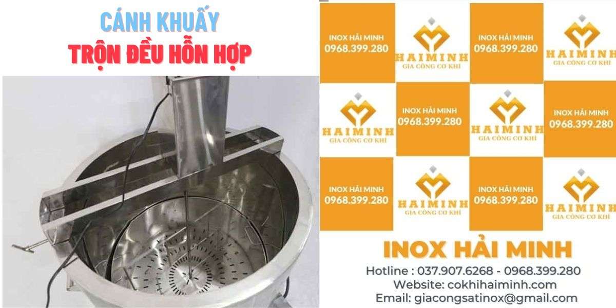 nồi nấu có cánh khuấy đảo đều liên tục