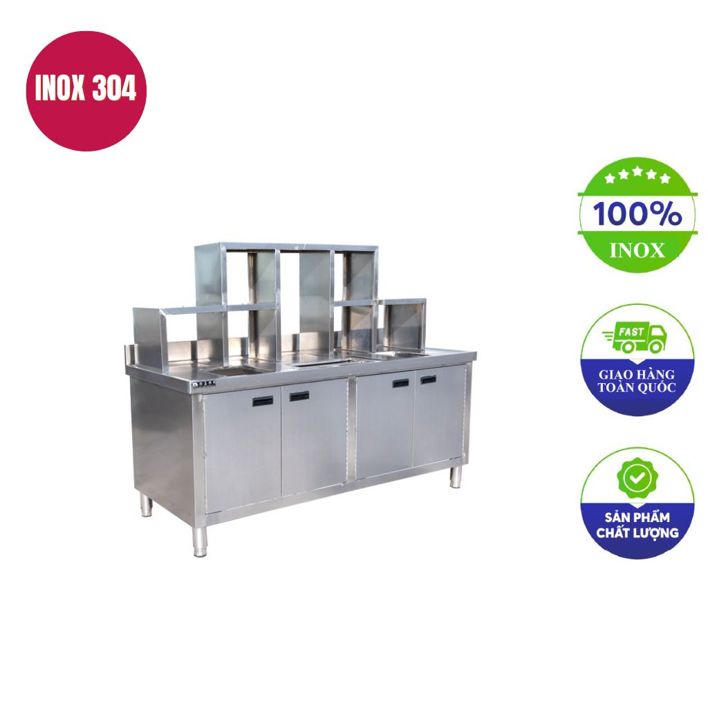 quầy pha chế chữ L bằng inox