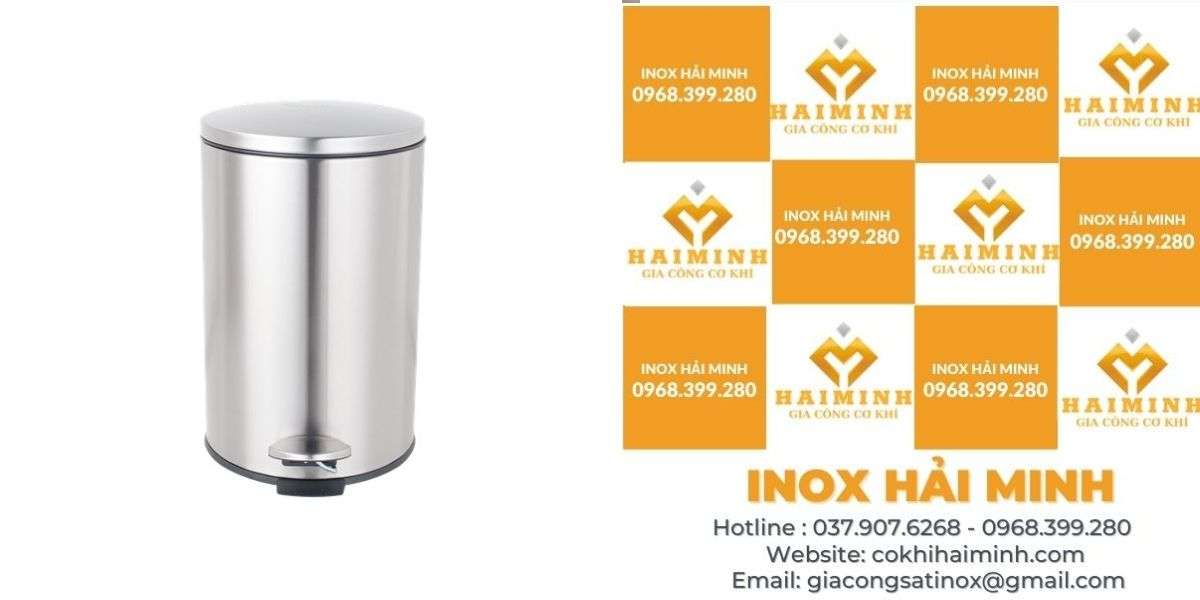 thùng rác inox đạp chân