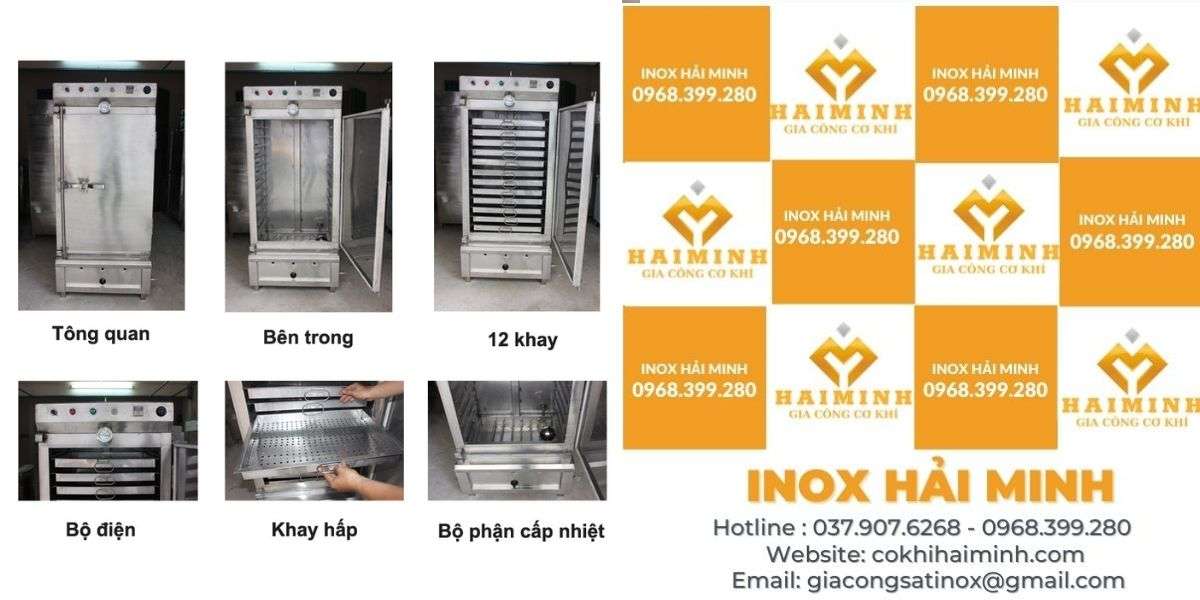 Cấu tạo của tủ hấp cơm công nghiệp