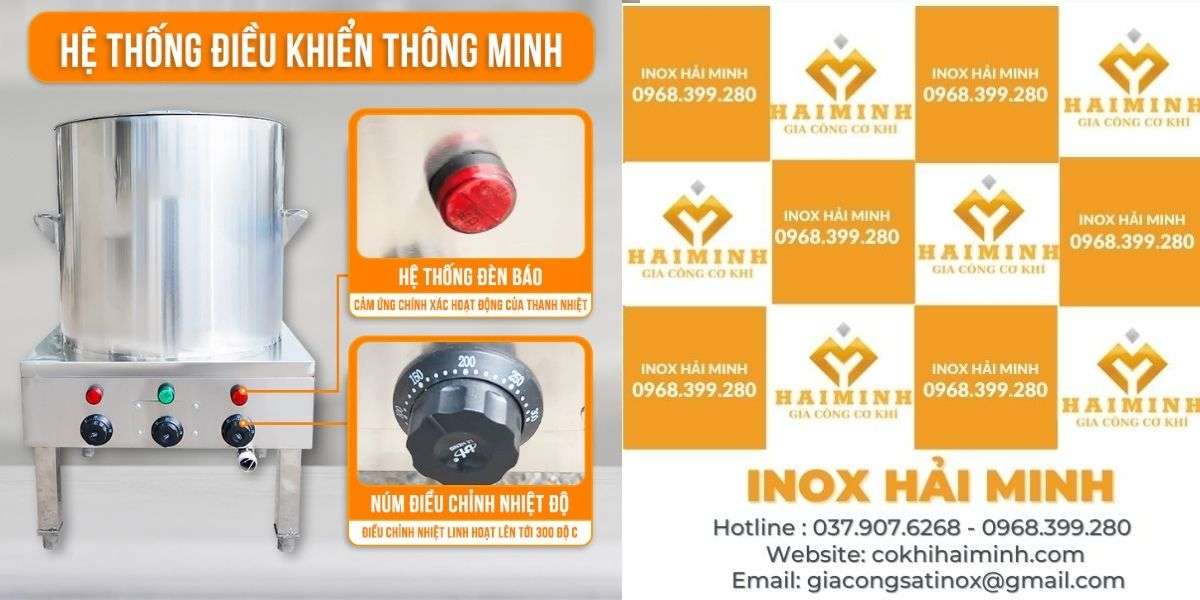 Nồi nấu phở điện với hệ thống điều khiển thông minh