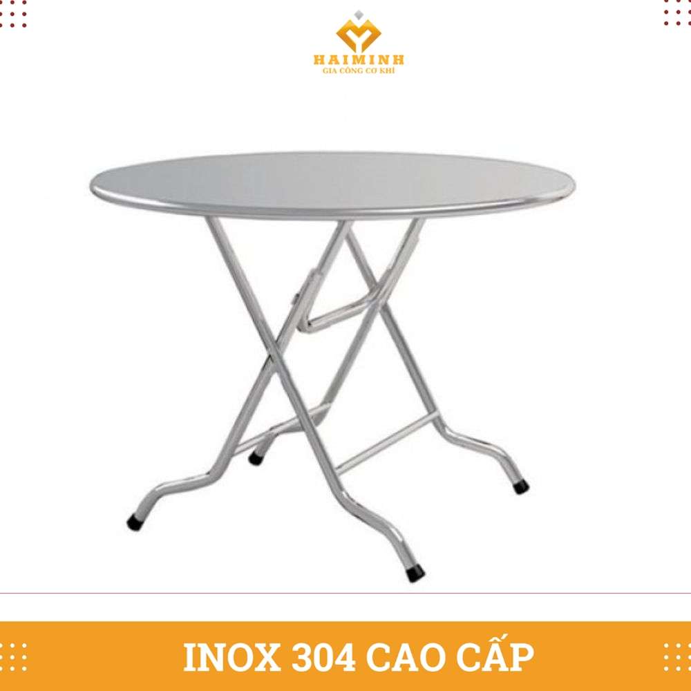 Bàn inox xếp gọn