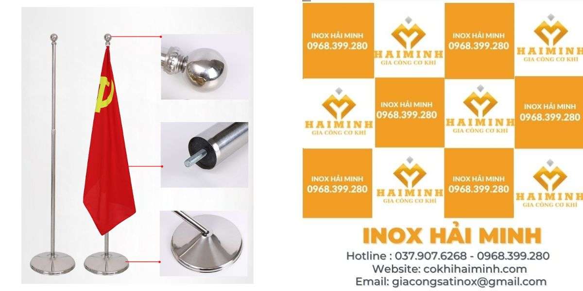 Cấu tạo của cột cờ inox văn phòng