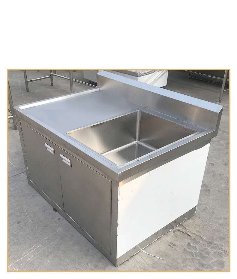 Tủ inox 2 cửa tích hợp chậu rửa đơn 14