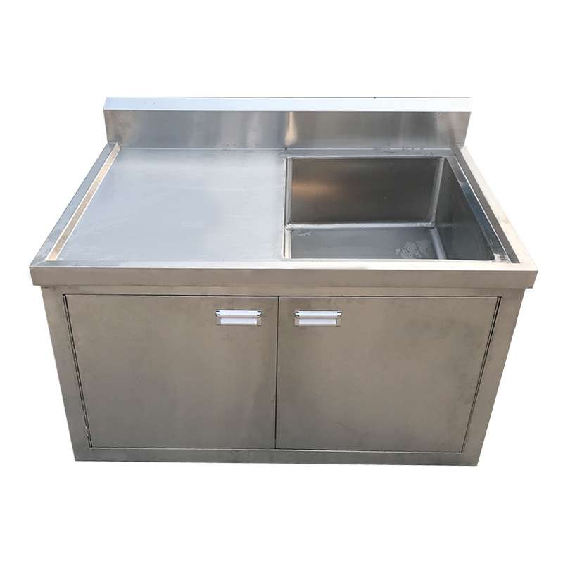 Tủ inox 2 cửa tích hợp chậu rửa đơn