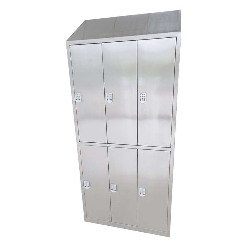 Tủ quần áo 6 cửa inox 304 mái dốc có khóa