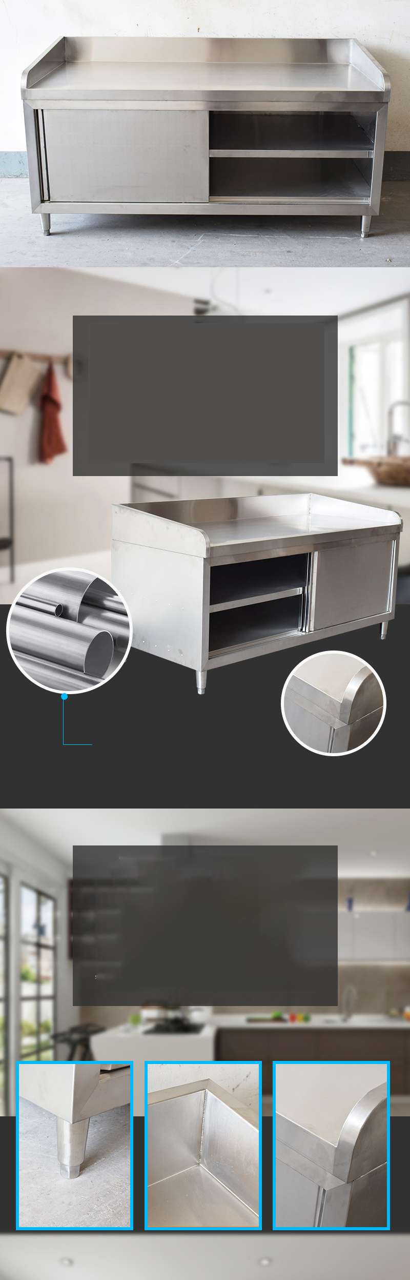 cấu tạo của tủ bếp inox 201