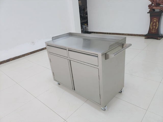 tủ inox y tế 2 cửa 2 ngăn kéo 1200x600x930mm 24