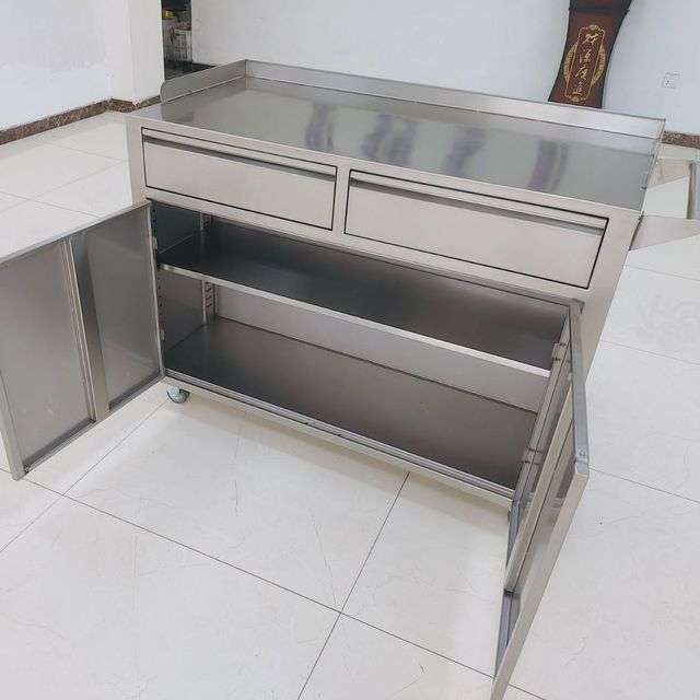 tủ inox y tế 2 cửa 2 ngăn kéo 1200x600x930mm 19