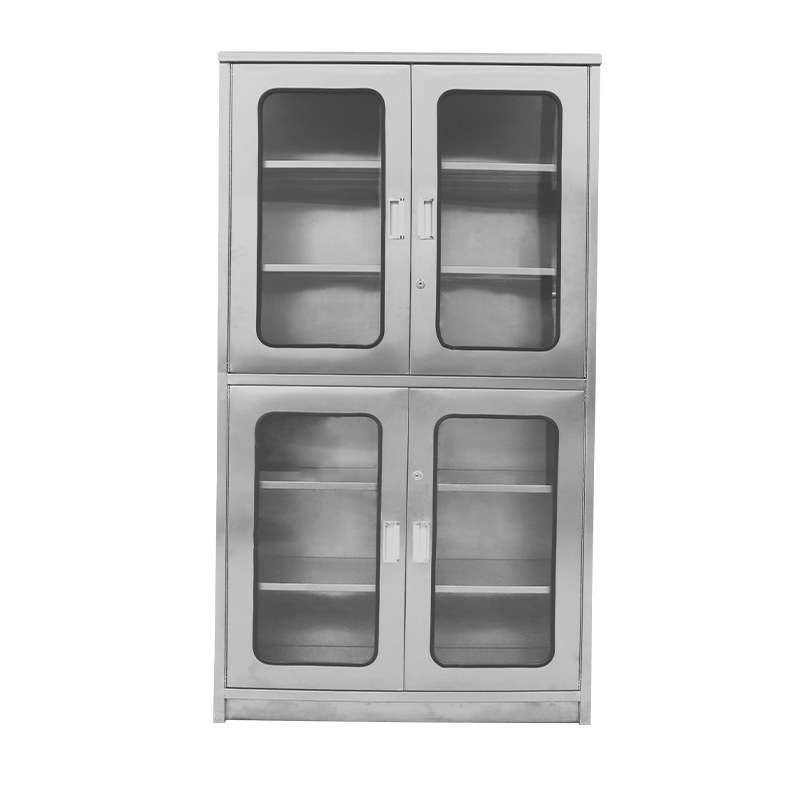 tủ thuốc y tế inox 4 cửa kính 1000×400×1800mm