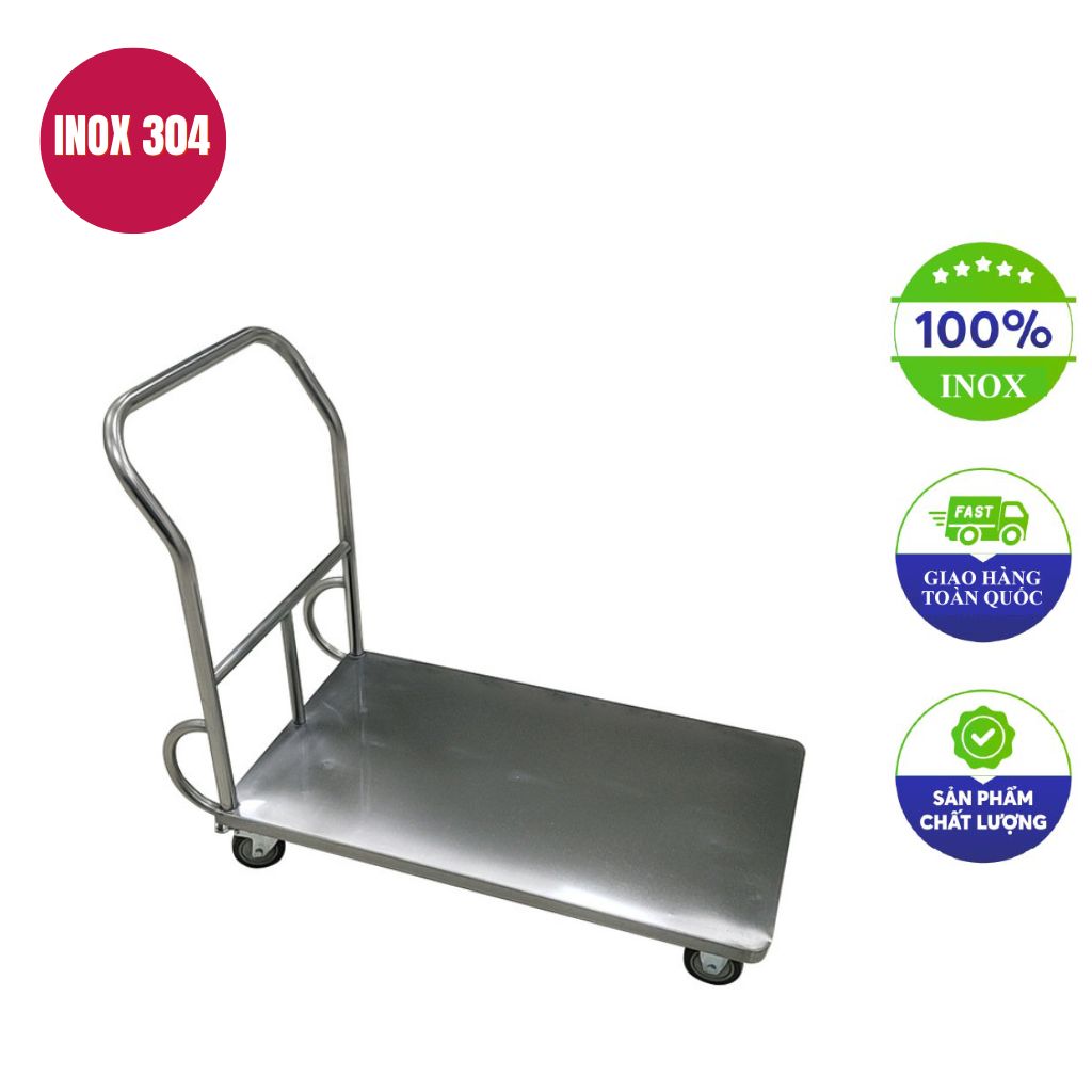 Xe đẩy hàng inox nhỏ gọn 740x480x870mm Xe đẩy hàng inox nhỏ gọn 740x480x870mm