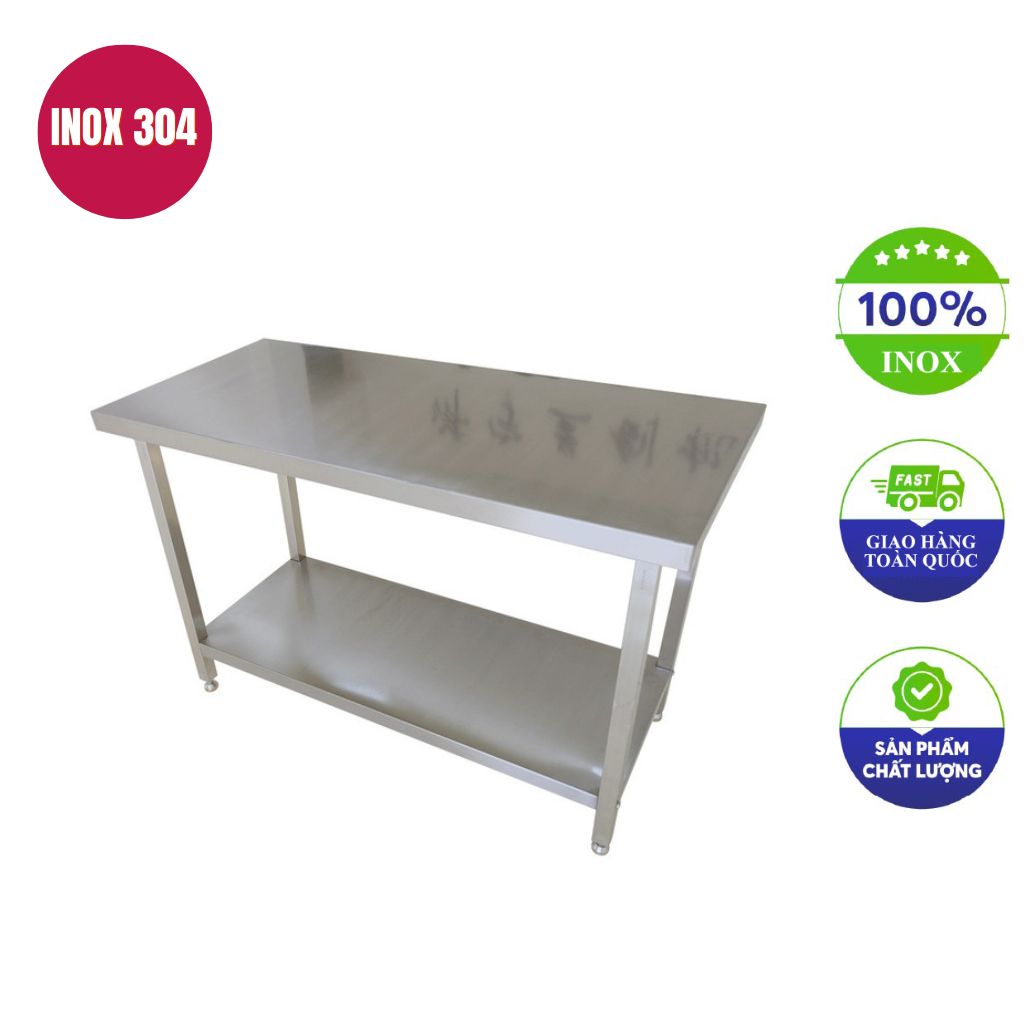 bàn bếp inox 2 tầng 120x60x80cm