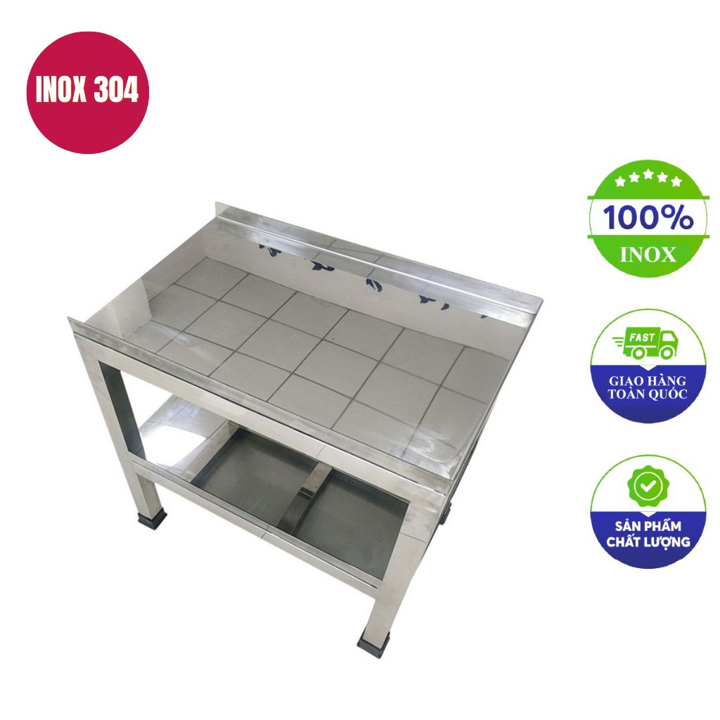 bàn bếp inox 2 tầng 58x38x56cm