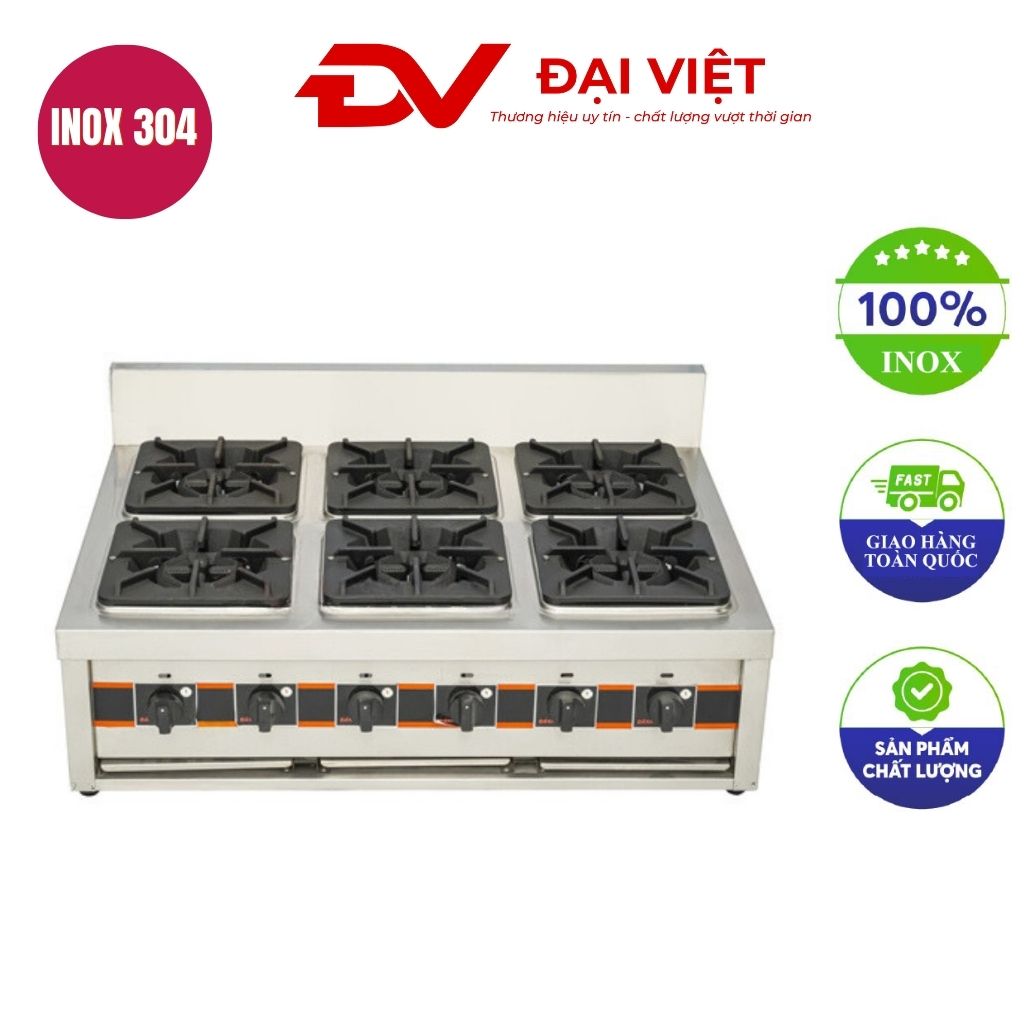 bếp âu 6 họng chân thấp 1200x750x850mm