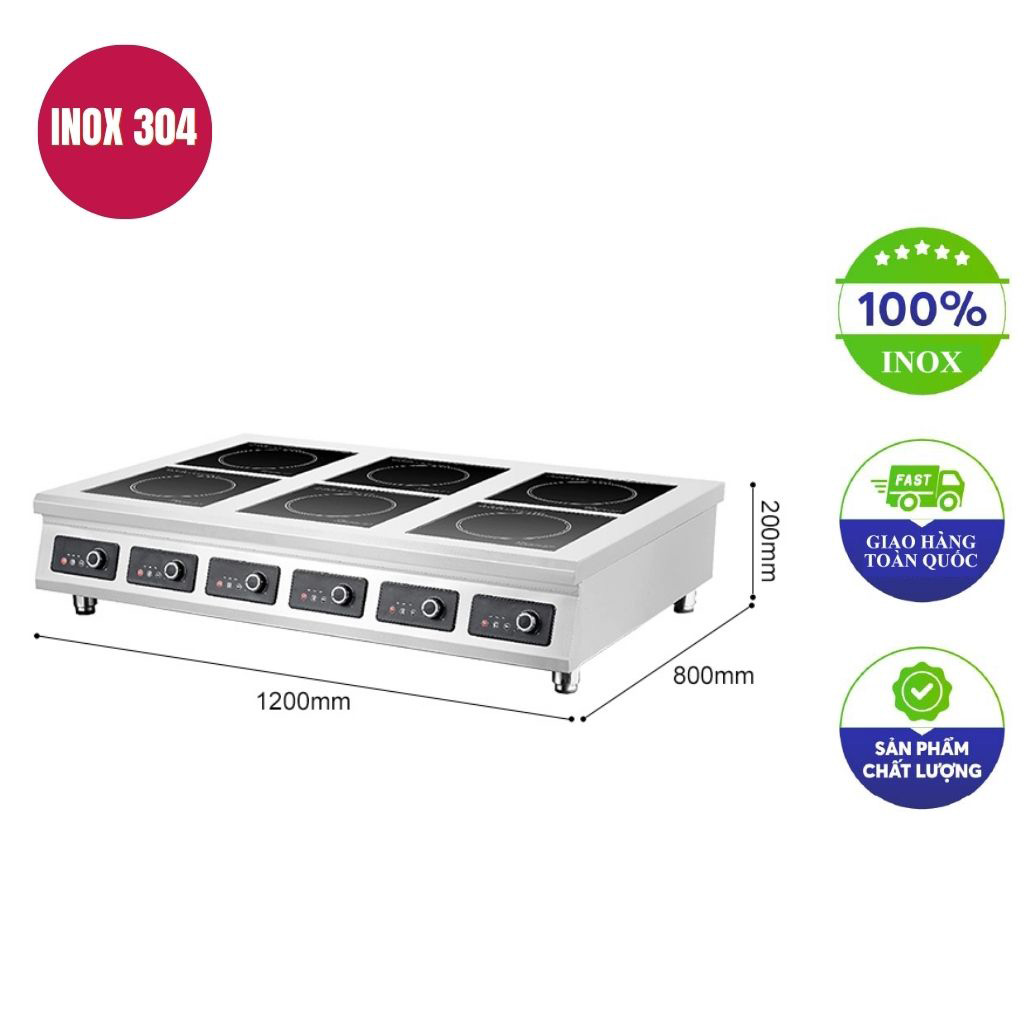 bếp âu điện từ 6 họng 5kw để bàn 1100x845x240mm
