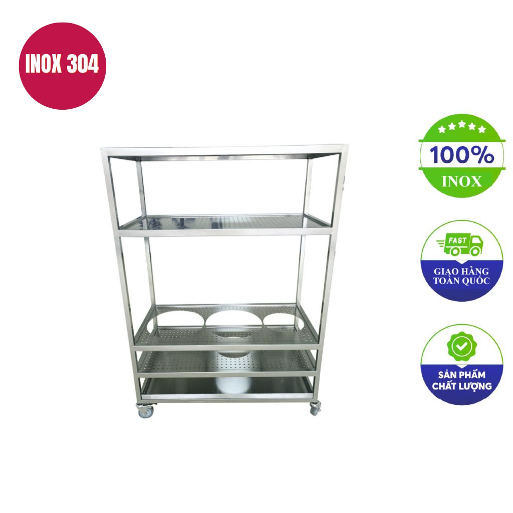 xe đẩy inox 5 tầng 3100x610x2000mm xe đẩy inox 5 tầng 3100x610x2000mm