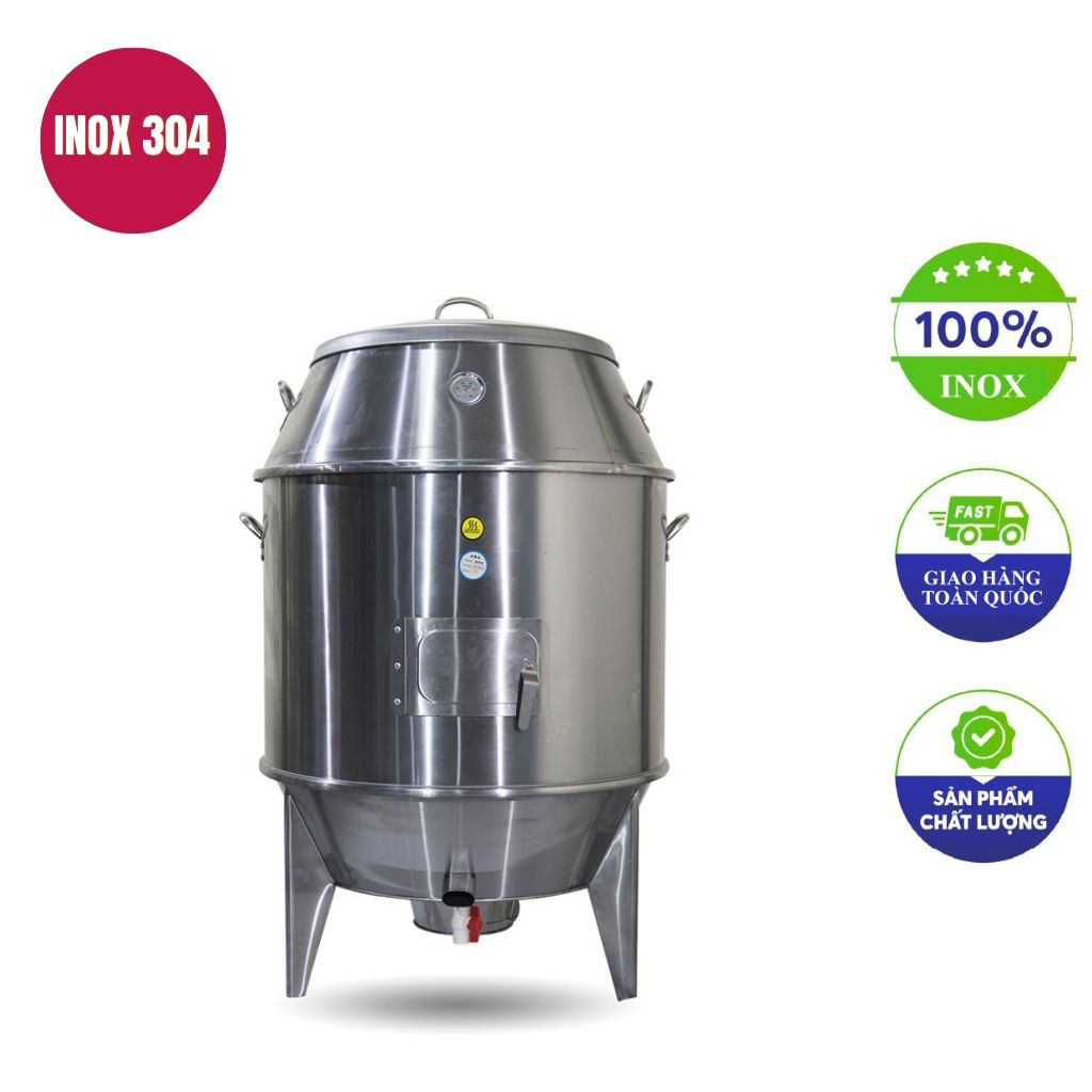 Lò quay vịt inox bằng than và gas 80