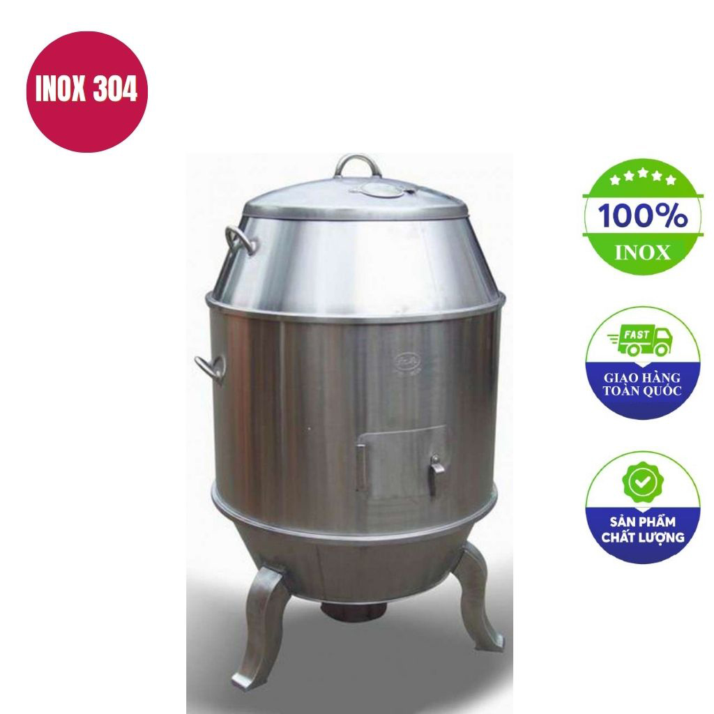 Lò quay vịt inox chân cong bằng than 80