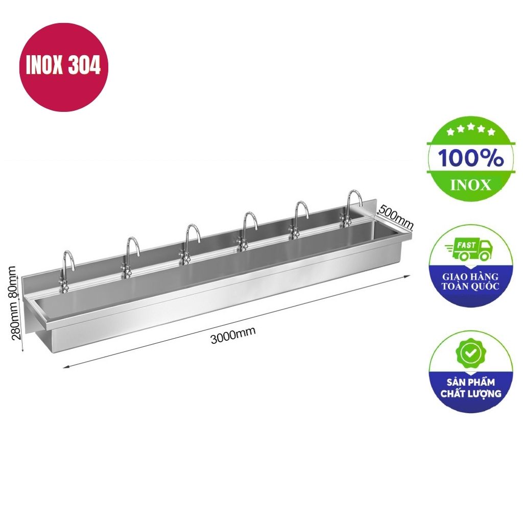 Máng rửa tay inox treo tường