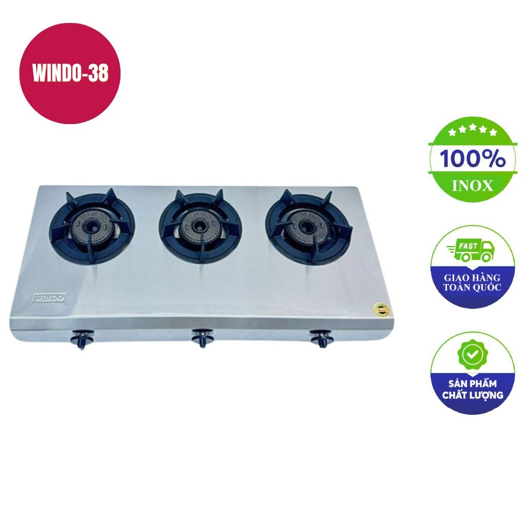 Bếp gas khè công nghiệp WINDO 3 lò khè windo 38