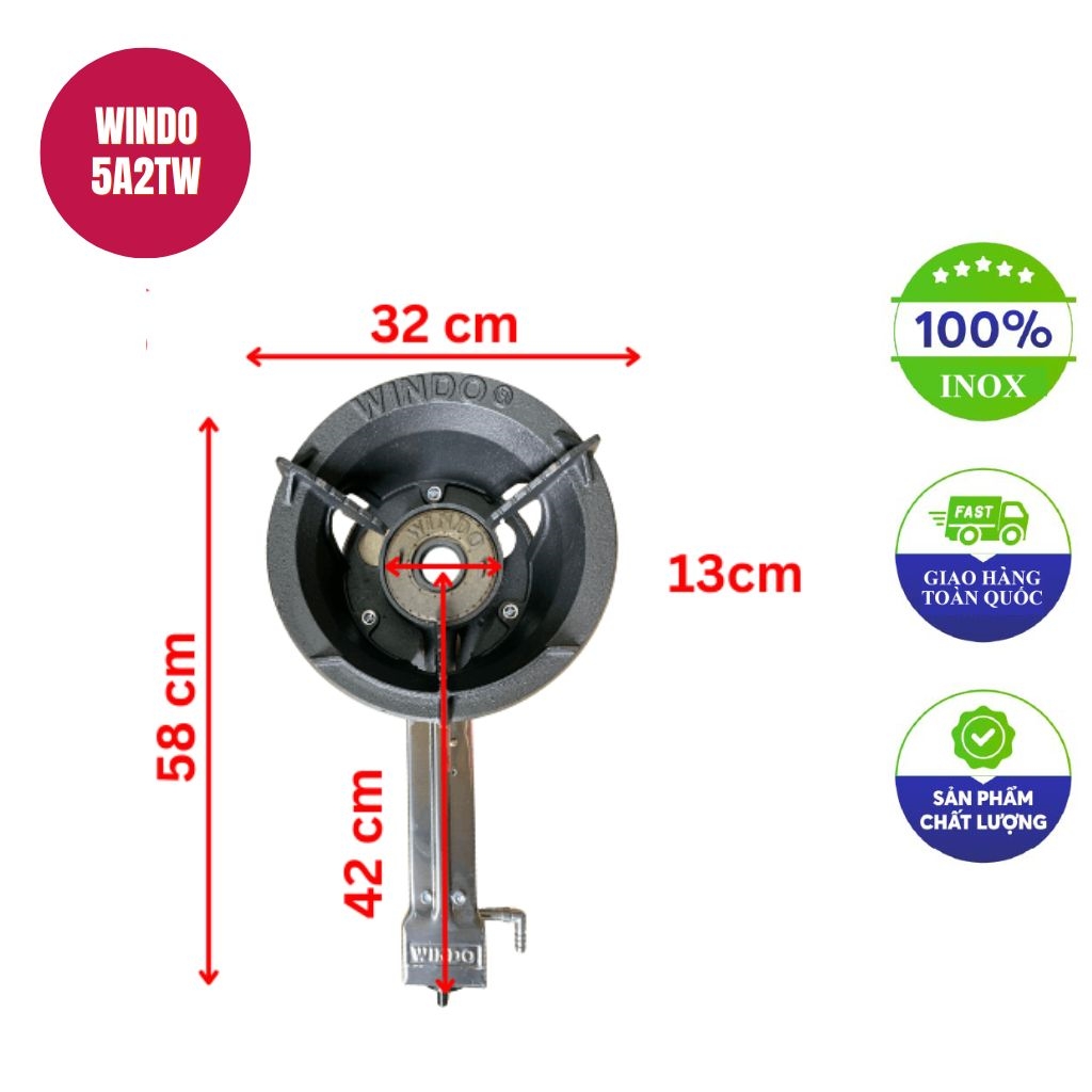 Bếp gas khè công nghiệp WINDO 5A2TW