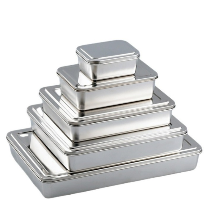 Khay inox có nắp đậy