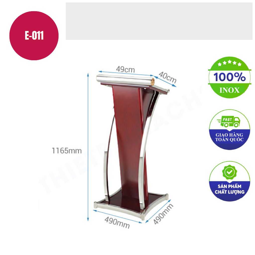 Buc phat bieu kieu My do khung inox trang E 011