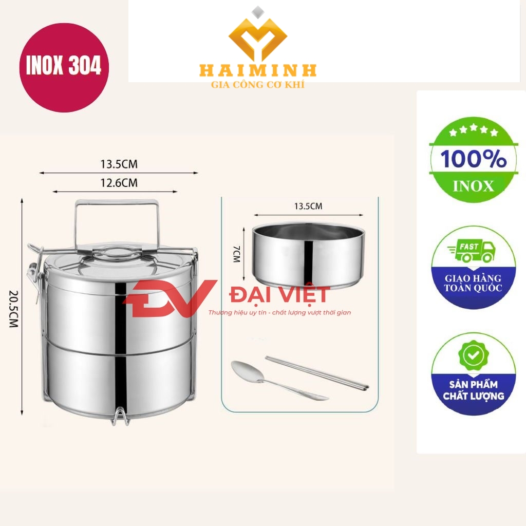 Camen Inox giu nhiet 2 ngan 14x20cm