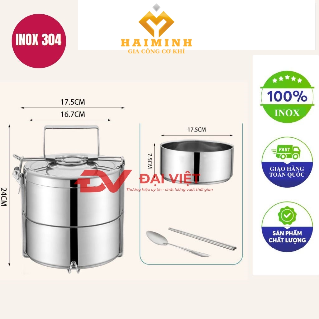 Camen Inox giu nhiet 2 ngan 18x24cm