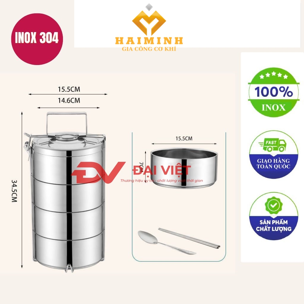 Camen Inox giu nhiet 4 ngan 16x34cm