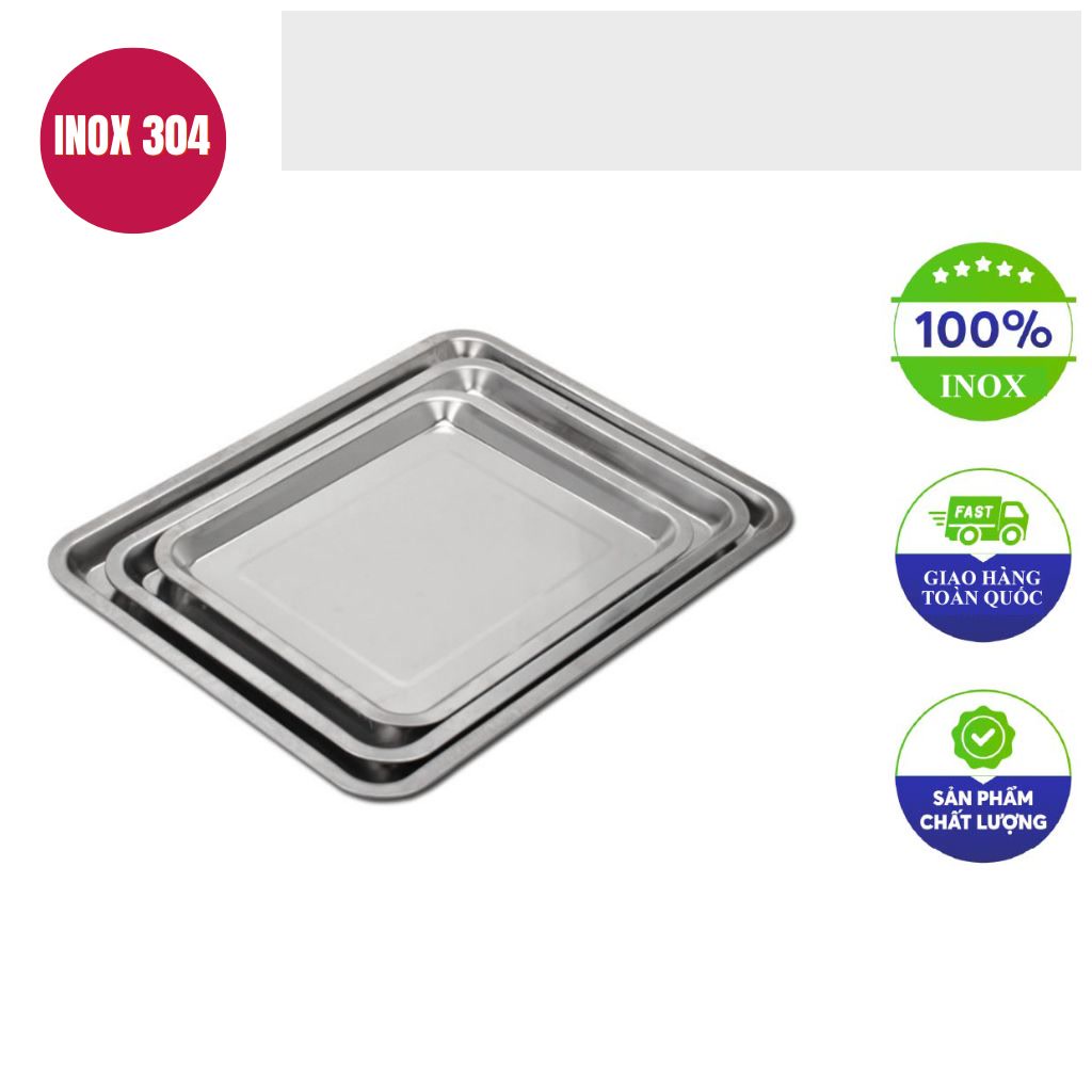 Khay inox chu nhat 27x20x2cm