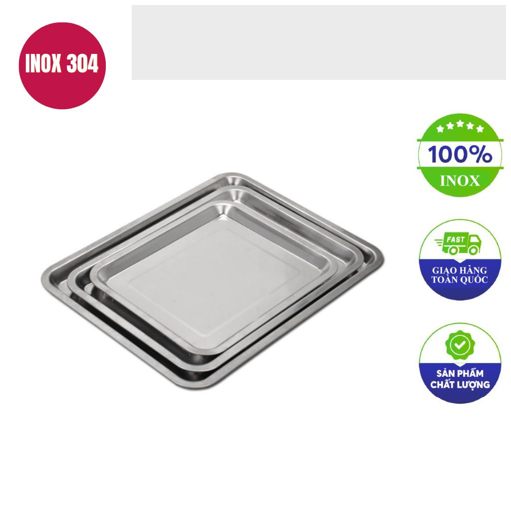 Khay inox chu nhat 50x35x2cm