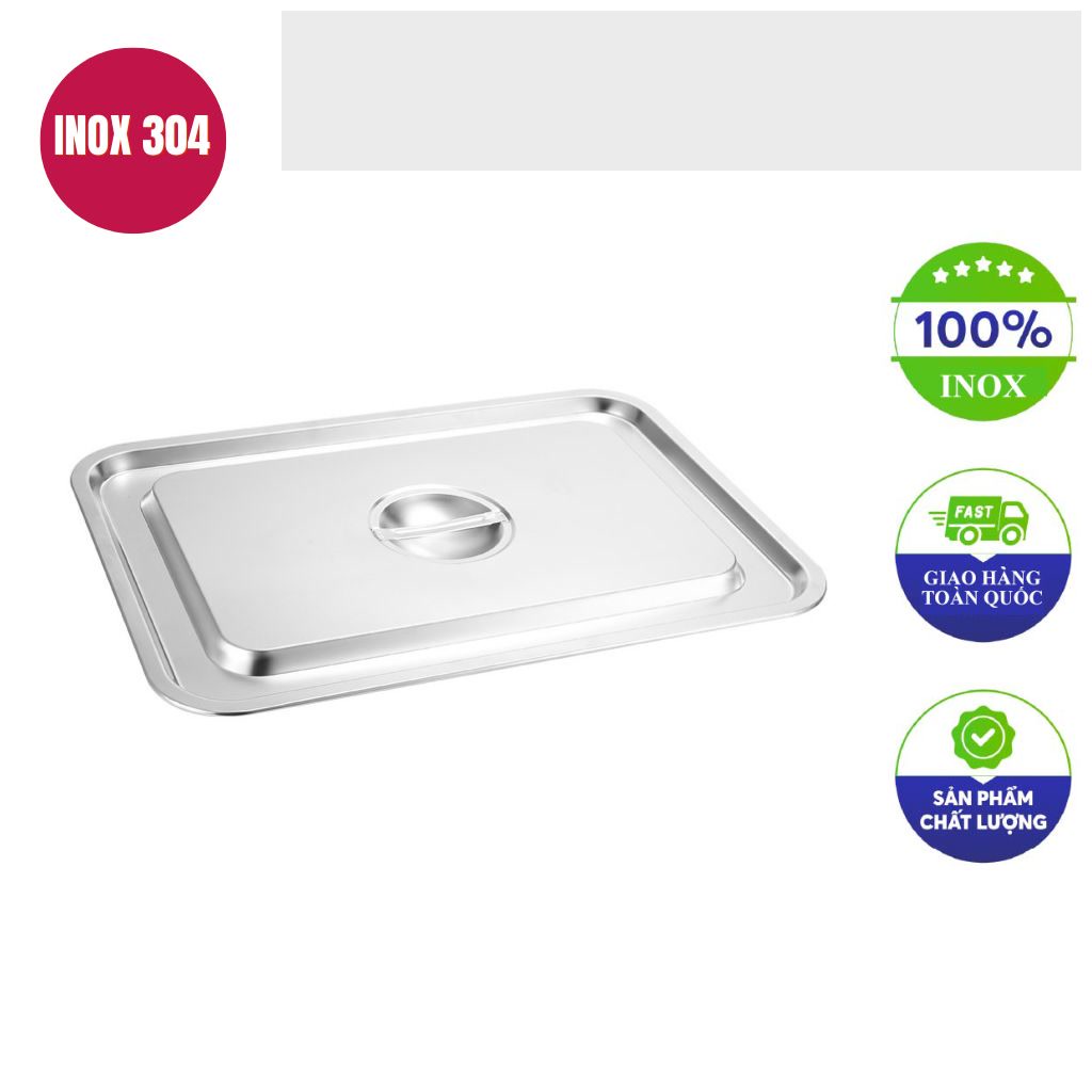 Nap Khay inox chu nhat 32x22cm
