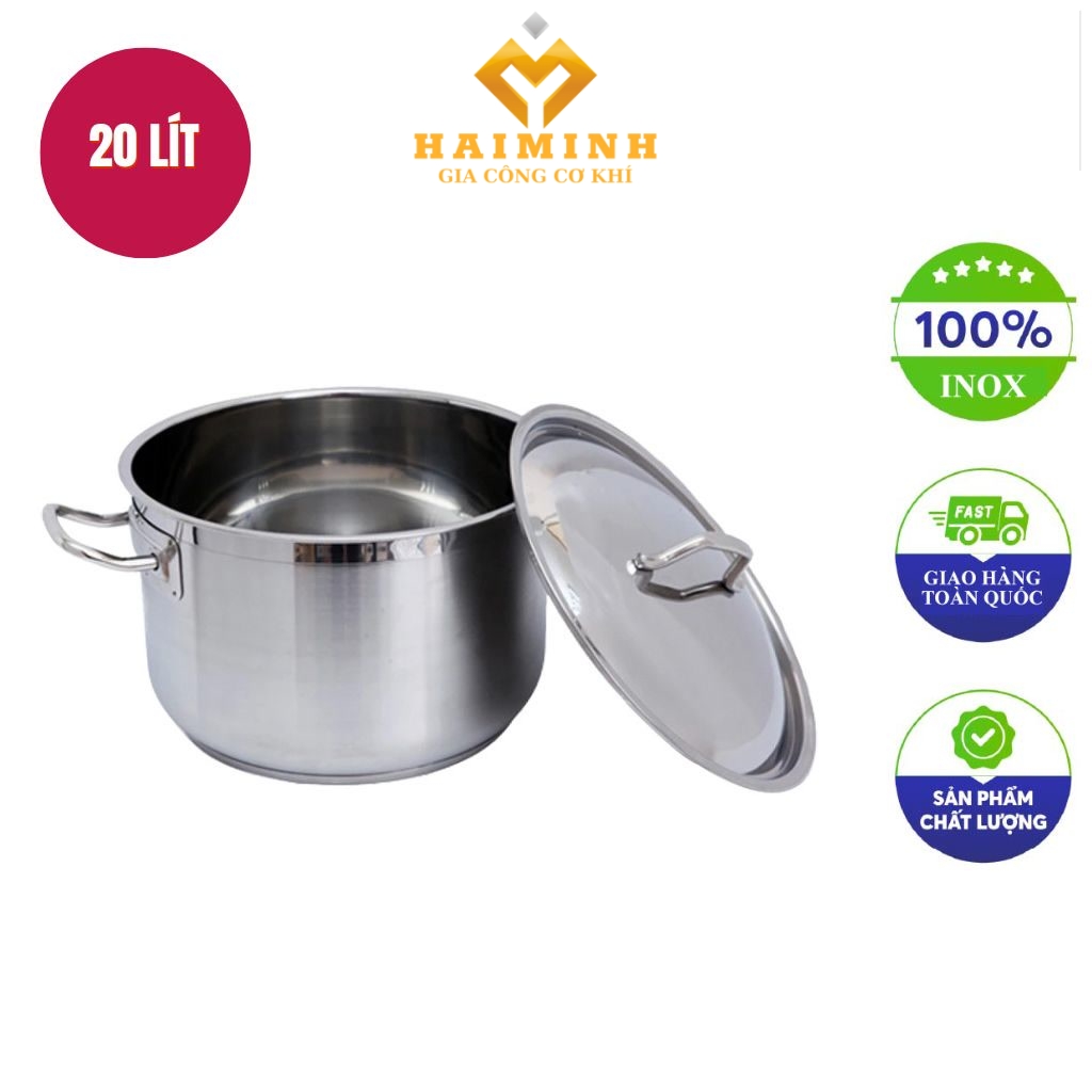 Noi inox than cao 2 lop day 20L 30x30cm