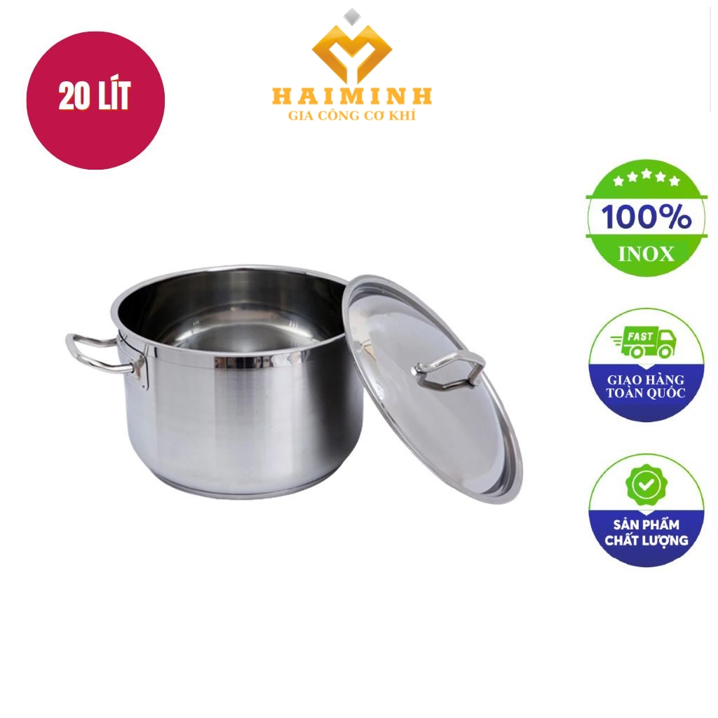 Noi inox than thap 20L 35x22cm