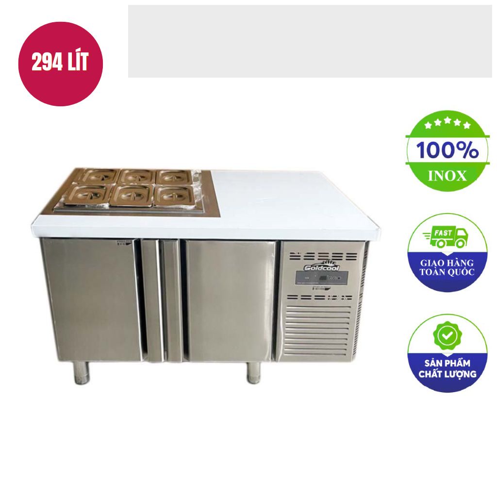 Tu ban khay lanh 1200mm Ban Salad 6 khay
