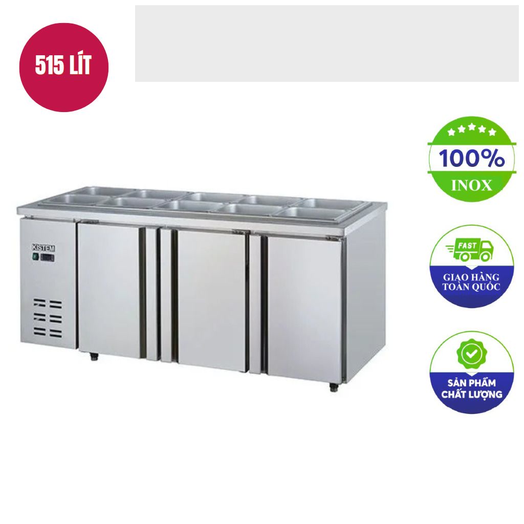 Tu ban khay lanh 1800mm Ban Salad 10 khay