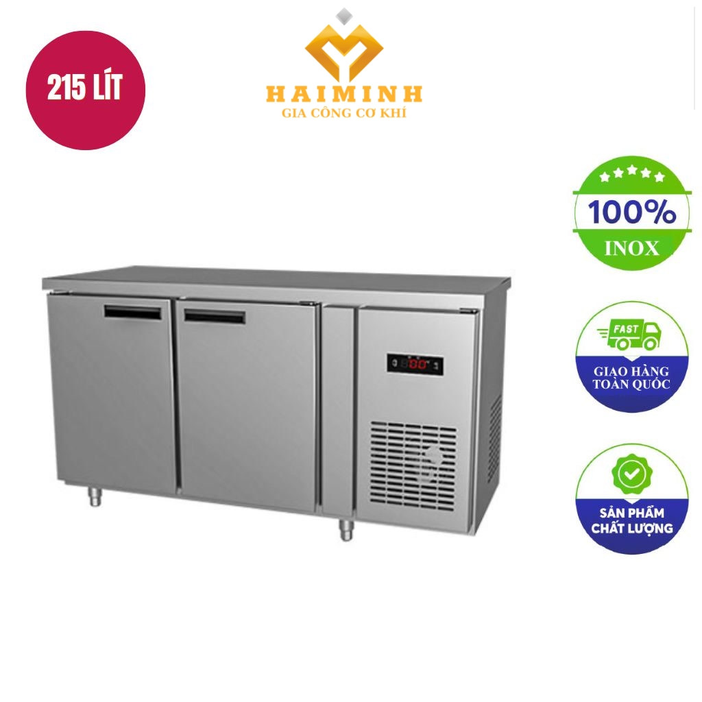 Tu ban mat 2 canh inox dai 1m2 lam lanh bang quat gio