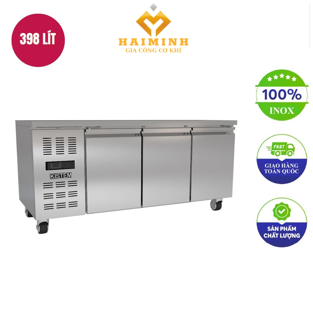 Tu ban mat 2 canh inox dai 1m8 lam lanh bang quat gio