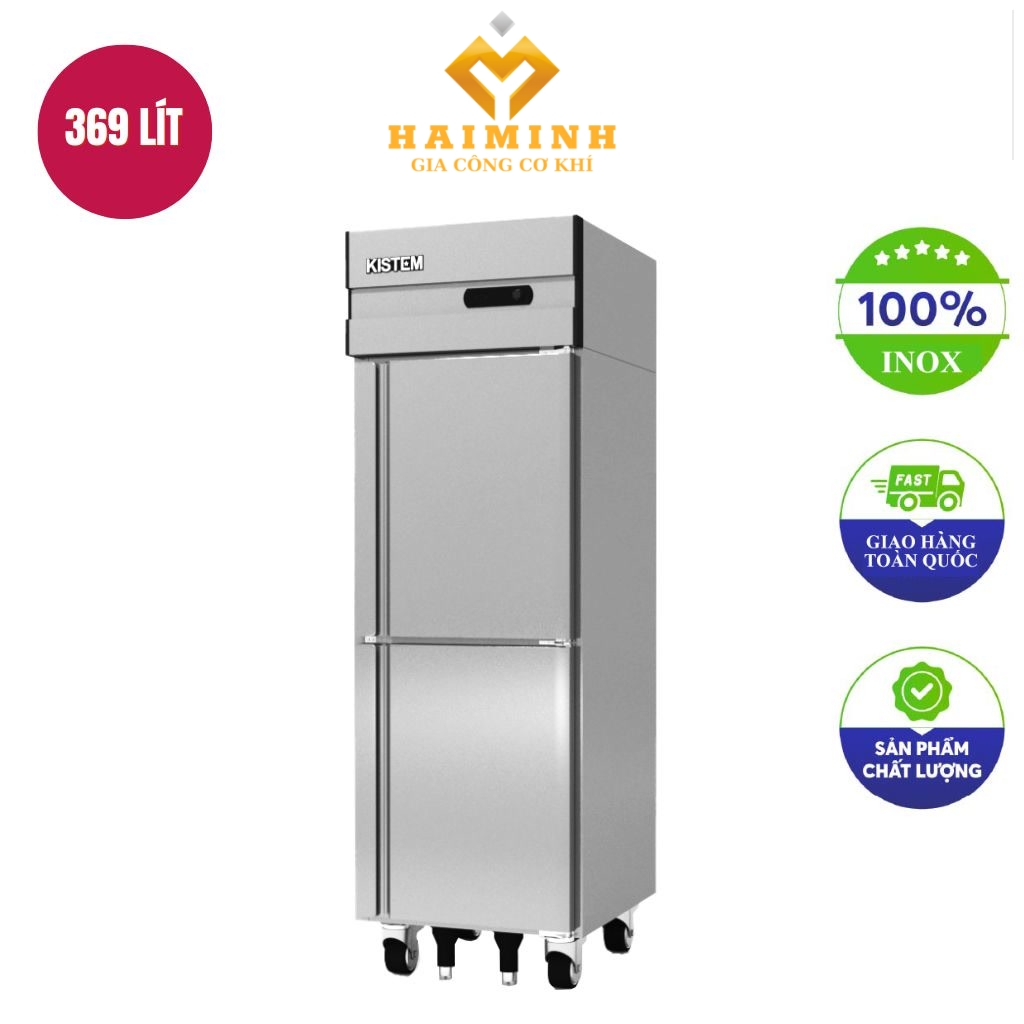 Tu dong dung 2 cua inox lam lanh truc tiep